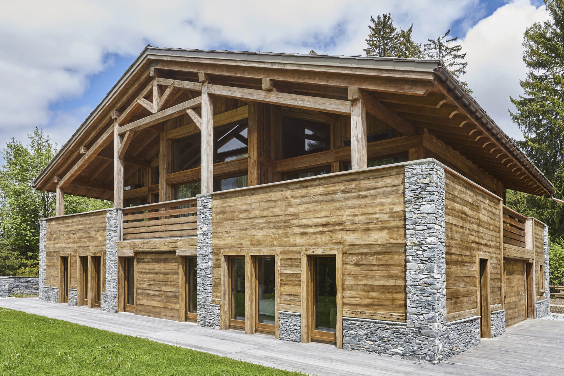 Construction Chalet Megève Vieux bois les parcs du mont d’Arbois 1